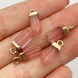 Crystal Stone 6x15mm Pendant Amethyst Tiger Eye Quartz DIY Necklace Earrings