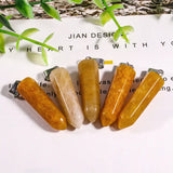 Crystal Stone Amethyst Tiger's Eye Pendant Charms for DIY Jewelry