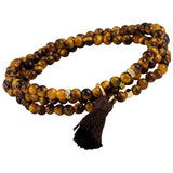 3-Layer Crystal Beaded Bracelet with Tassels Charms