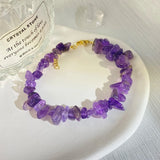Pink Crystal Stone Beads Bracelet Adjustable Bangle Jewelry