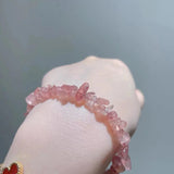 Pink Crystal Stone Beads Bracelet Adjustable Bangle Jewelry