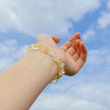 Pink Crystal Stone Beads Bracelet Adjustable Bangle Jewelry