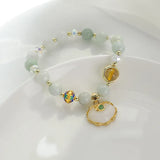 Crystal Stone Bracelet with Shell Pendant Lucky Women's Jewelry