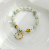 Crystal Stone Bracelet with Shell Pendant Lucky Women's Jewelry