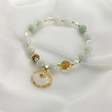 Crystal Stone Bracelet with Shell Pendant Lucky Women's Jewelry