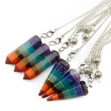 Natural Crystal Chakra Pendant Amulet Reiki Healing Meditation Hexagonal Column