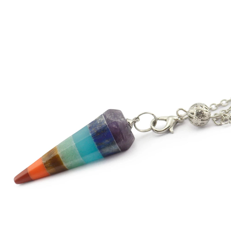 Natural Crystal Chakra Pendant Amulet Reiki Healing Meditation Hexagonal Column