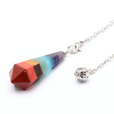Natural Crystal Chakra Pendant Amulet Reiki Healing Meditation Hexagonal Column