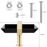 Crystal Stone Double-Pointed Wand Cabinet Pulls Knobs Door Handle