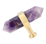 Crystal Stone Double-Pointed Wand Cabinet Pulls Knobs Door Handle