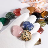 Crystal Stone Heart Shape 30mm Chakra Healing Reiki Beads - 12pcs