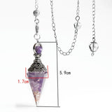 Crystal Stone Hexagon Point Pendant Pendulum for Reiki Wicca Balancing
