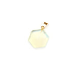 Hexagon Rose Quartz Tiger's Eye Opal Crystal Stone Pendulum Necklace Earrings