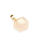 Hexagon Rose Quartz Tiger's Eye Opal Crystal Stone Pendulum Necklace Earrings