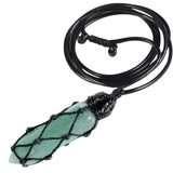 Crystal Stone Hexagonal Point Pendant Necklace Reiki Crystal Wands