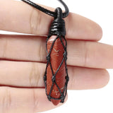 Crystal Stone Hexagonal Point Pendant Necklace Reiki Crystal Wands