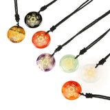 Crystal Stone Metatron's Cube Angel Reiki Energy Necklace