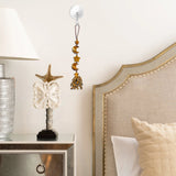 Crystal Moon & Star Hanging Ornament with Quartz Tassels Feng Shui Decor