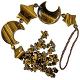 Crystal Moon & Star Hanging Ornament with Quartz Tassels Feng Shui Decor