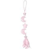Crystal Moon & Star Hanging Ornament with Quartz Tassels Feng Shui Decor
