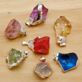 Crystal Stone Pendant Necklace Reiki Charms DIY Jewelry 6Pcs