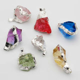 Crystal Stone Pendant Necklace Reiki Charms DIY Jewelry 6Pcs