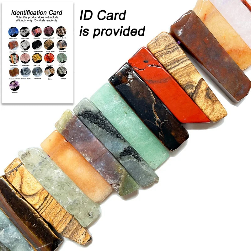 35 Pack Mixed Crystal Rods for Jewelry Making, Natural Stone Pendants