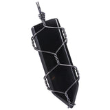 Crystal Stone Pendant Sword Shape Amulet Necklace Accessory
