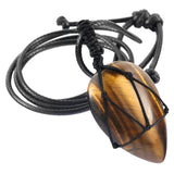 Crystal Stone Pendant Healing Water Drop Shape Gemston Necklace Amulet