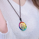Crystal Stone Pendant Sri Yantra Necklace Meditation Jewelry