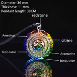 Crystal Stone Pendant Sri Yantra Necklace Meditation Jewelry