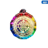 Crystal Stone Pendant Sri Yantra Necklace Meditation Jewelry