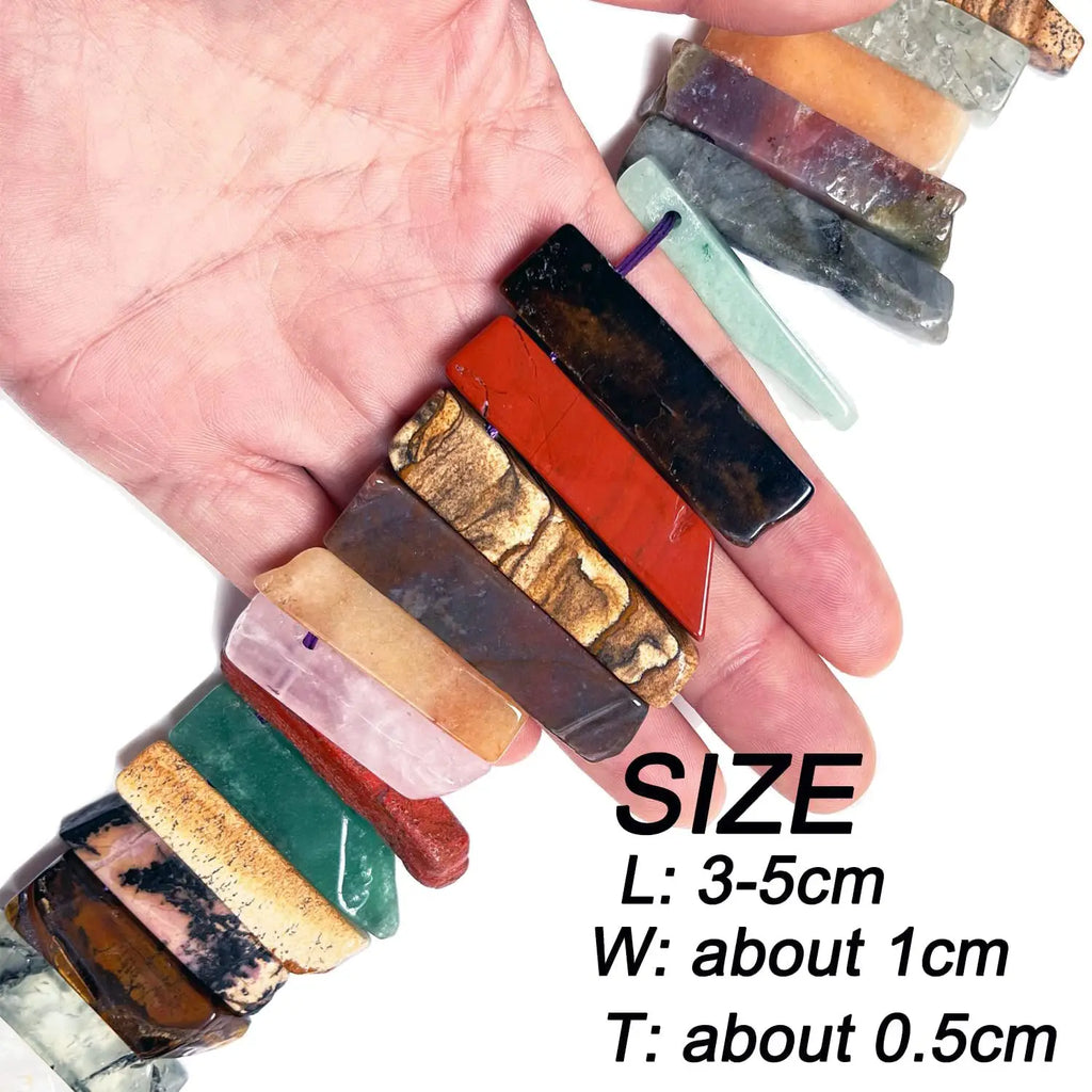 35 Mixed Natural Crystal Stone Pendants for Jewelry Making