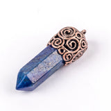 Natural Crystal Stone Pendant Hexagonal Pillar Shape Necklace