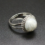 Grey Moonstone Lapis Quartz Crystal Women Ring Bands Wedding Jewelry