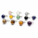 Grey Moonstone Lapis Quartz Crystal Women Ring Bands Wedding Jewelry