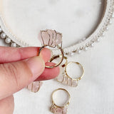 Pink Quartz Crystal Wire Wrap Stone Ring Wedding Party Resizable