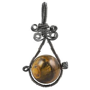 Crystal Stone Round Beads Pendant DIY Necklace