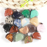 Crystal Stone Skull Pendants Opal Rose Quartz Tiger's Eye Charms