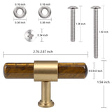 Crystal Stone T Bar Knobs for Cabinet Kitchen Hardware Pulls Handles