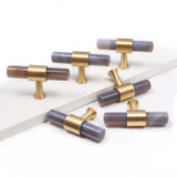 Crystal Stone T Bar Knobs for Cabinet Kitchen Hardware Pulls Handles