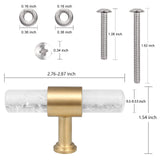 Crystal Stone T Bar Knobs for Cabinet Kitchen Hardware Pulls Handles