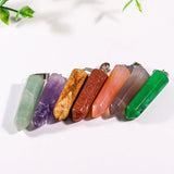 Crystal Stone Tiger's Eye Hexagon Prism Pendants Charms for Jewelry Making