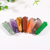 Crystal Stone Tiger's Eye Hexagon Prism Pendants Charms for Jewelry Making