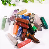Crystal Stone Tiger's Eye Hexagon Prism Pendants Charms for Jewelry Making