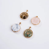 Crystal Stone Tree Of Life Necklace Earrings DIY Accessories