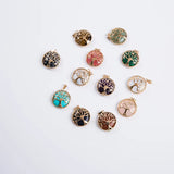 Crystal Stone Tree Of Life Necklace Earrings DIY Accessories