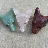 Natural Crystal Stone Wolf Head Pendant Necklace DIY Accessories