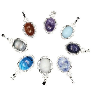 Natural Crystal Stones DIY Necklace Pendant For Women Girls Unisex