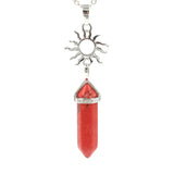 Crystal Sun Pendant Necklace Healing Amethyst Turquoise Opal Quartz